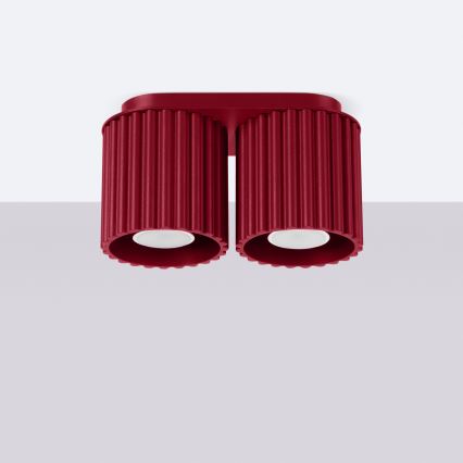 Faretto AURA 2xGU10/10W/230V rosso