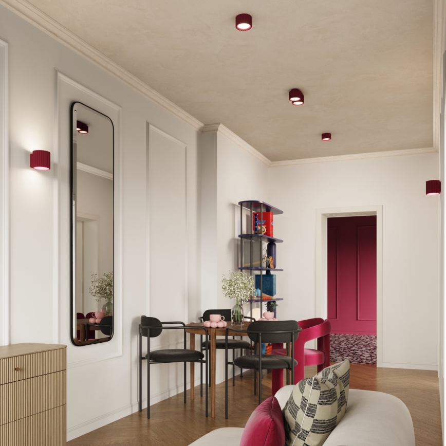 Faretto AURA 2xGX53/10W/230V rosso