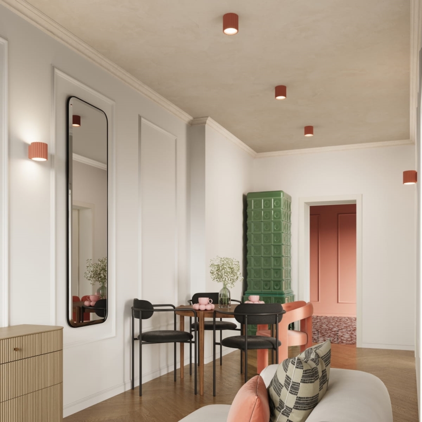 Faretto AURA 1xGU10/10W/230V 10 cm rosa