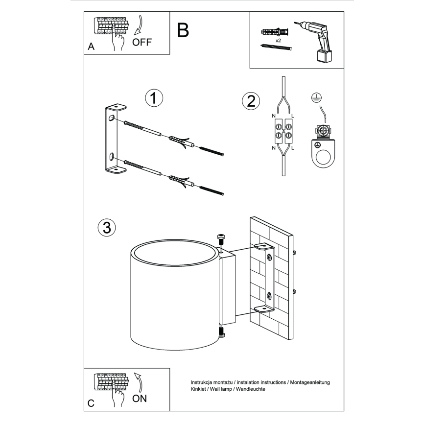 Faretto da parete ORBIS 1xG9/8W/230V cemento/verde