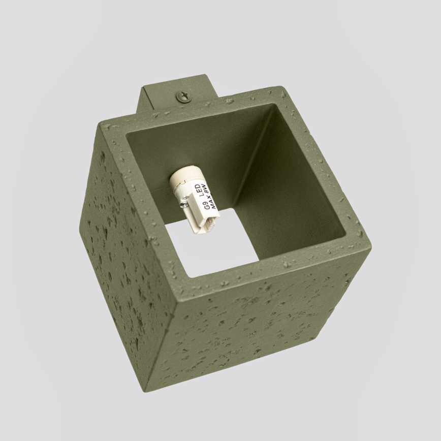 Faretto da parete QUAD 1xG9/8W/230V cemento/verde