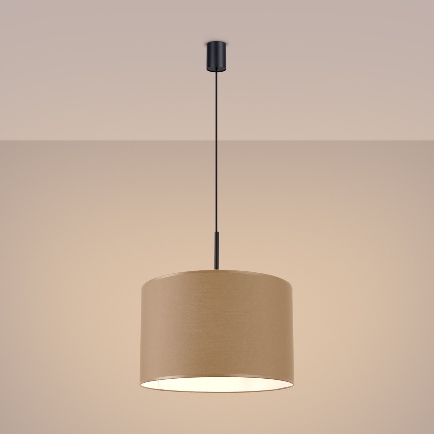 Lampadario a sospensione su cavo NEVIA 1xE27/15W/230V Ø 40 cm taupe