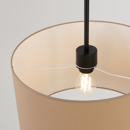 Lampadario a sospensione su cavo NEVIA 1xE27/15W/230V Ø 40 cm taupe