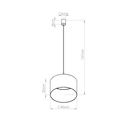 Lampadario a sospensione su cavo NEVIA 1xE27/15W/230V Ø 40 cm taupe