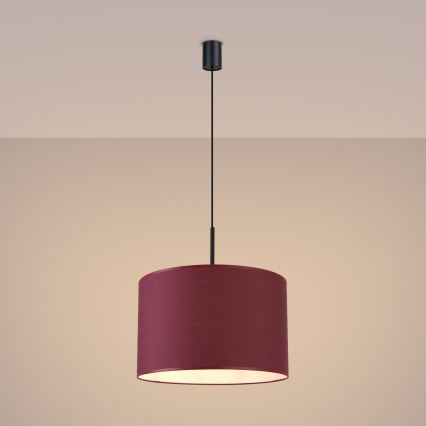Lampada a sospensione con cavo NEVIA 1xE27/15W/230V Ø 40 cm, rossa