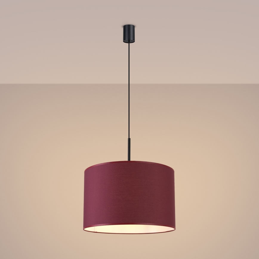 Lampada a sospensione con cavo NEVIA 1xE27/15W/230V Ø 40 cm, rossa