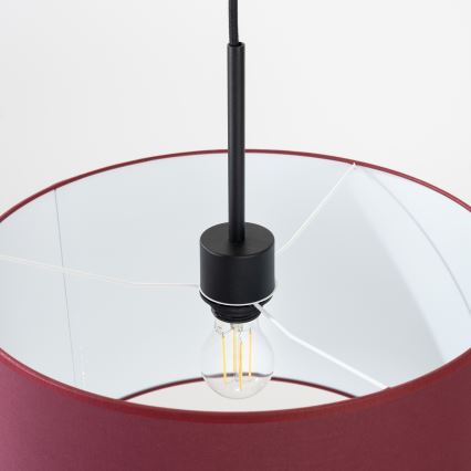 Lampada a sospensione con cavo NEVIA 1xE27/15W/230V Ø 40 cm, rossa