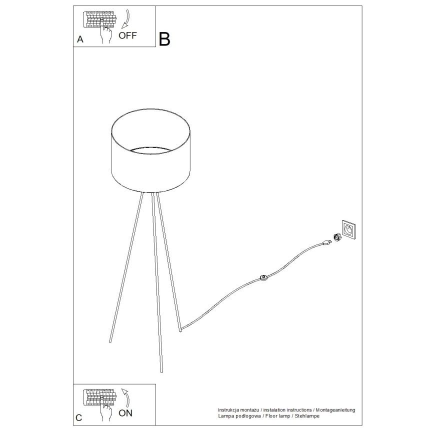 Lampada da terra NEVIA 1xE27/15W/230V taupe