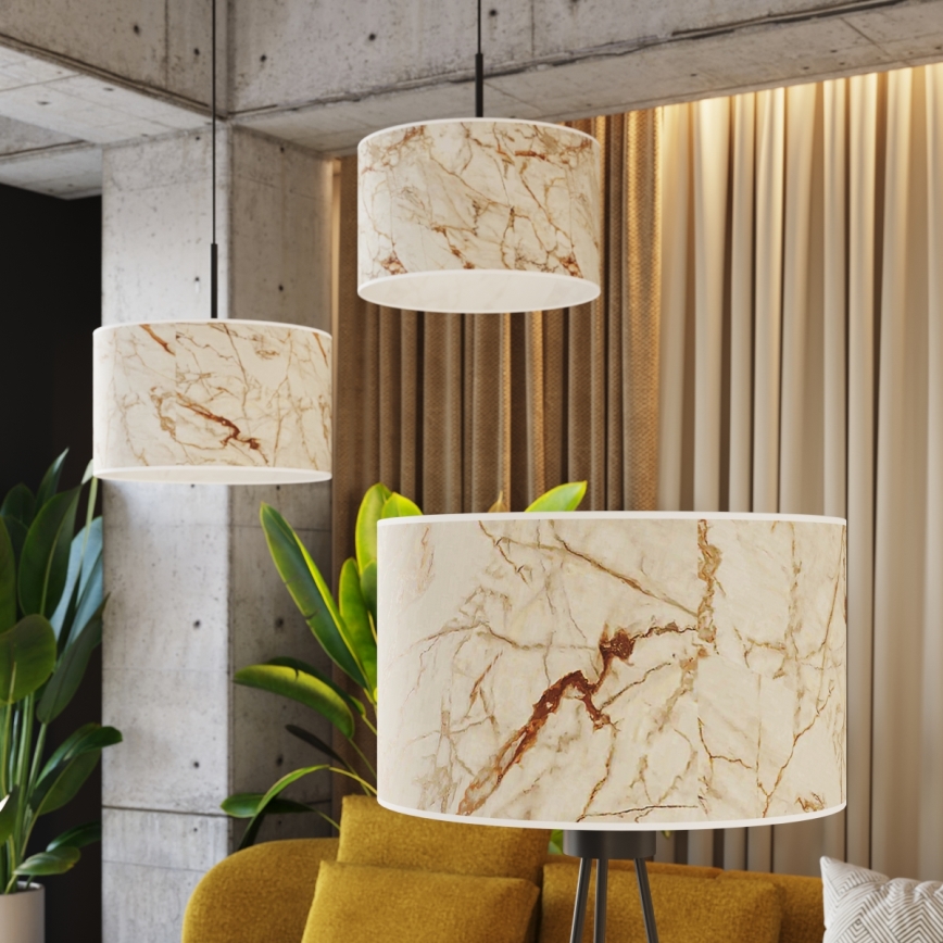 Lampada da terra NEVIA 1xE27/15W/230V beige/finitura effetto marmo