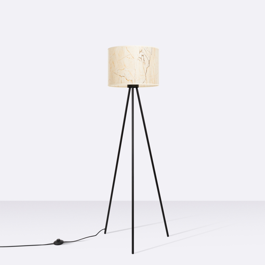 Lampada da terra NEVIA 1xE27/15W/230V beige/finitura effetto marmo