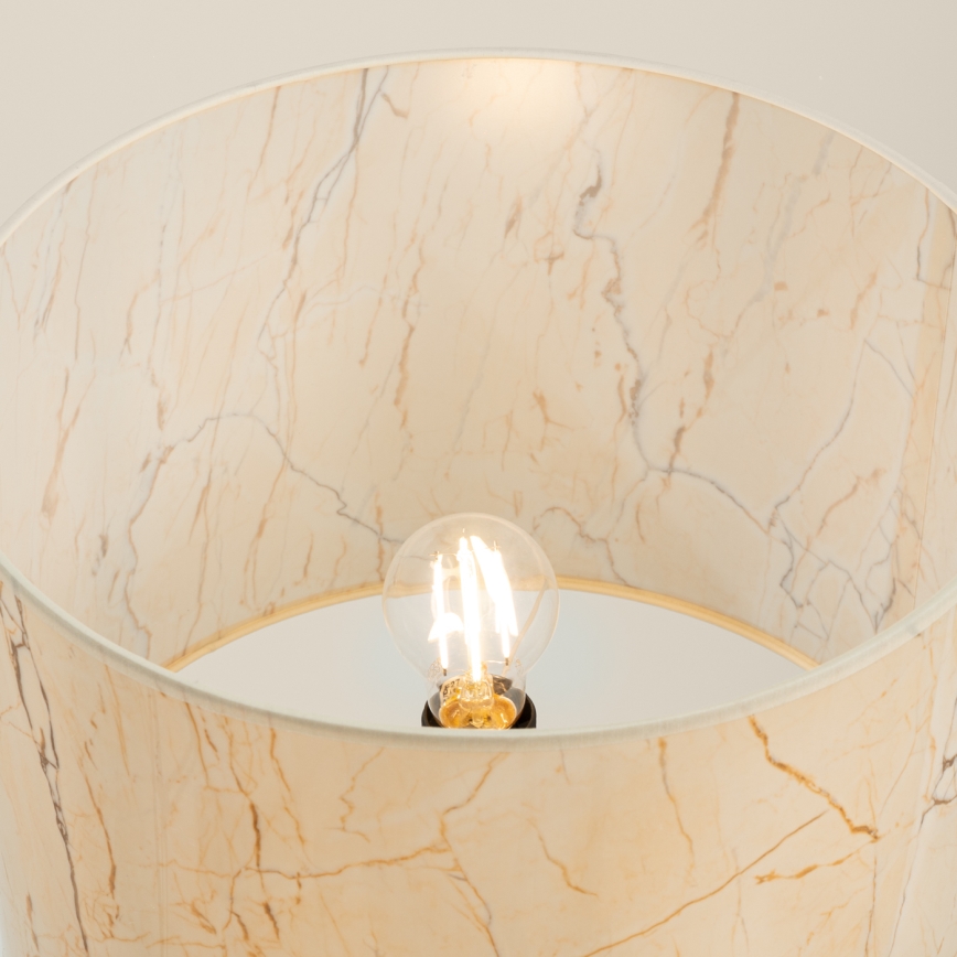 Lampada da terra NEVIA 1xE27/15W/230V beige/finitura effetto marmo