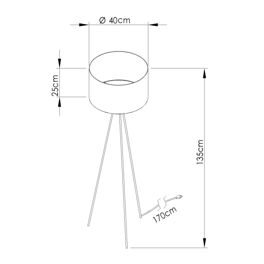 Lampada da terra NEVIA 1xE27/15W/230V beige/finitura effetto marmo
