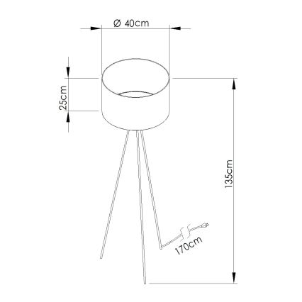 Lampada da terra NEVIA 1xE27/15W/230V blu