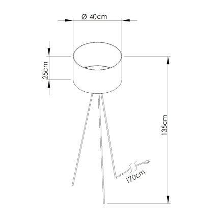 Lampada da terra NEVIA 1xE27/15W/230V rossa