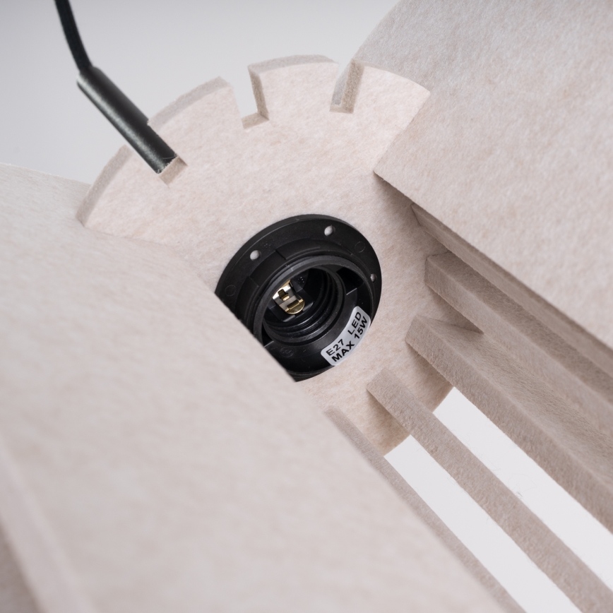 Lampada a sospensione con cavo MULA 1xE27/15W/230V Ø 27 cm colore crema