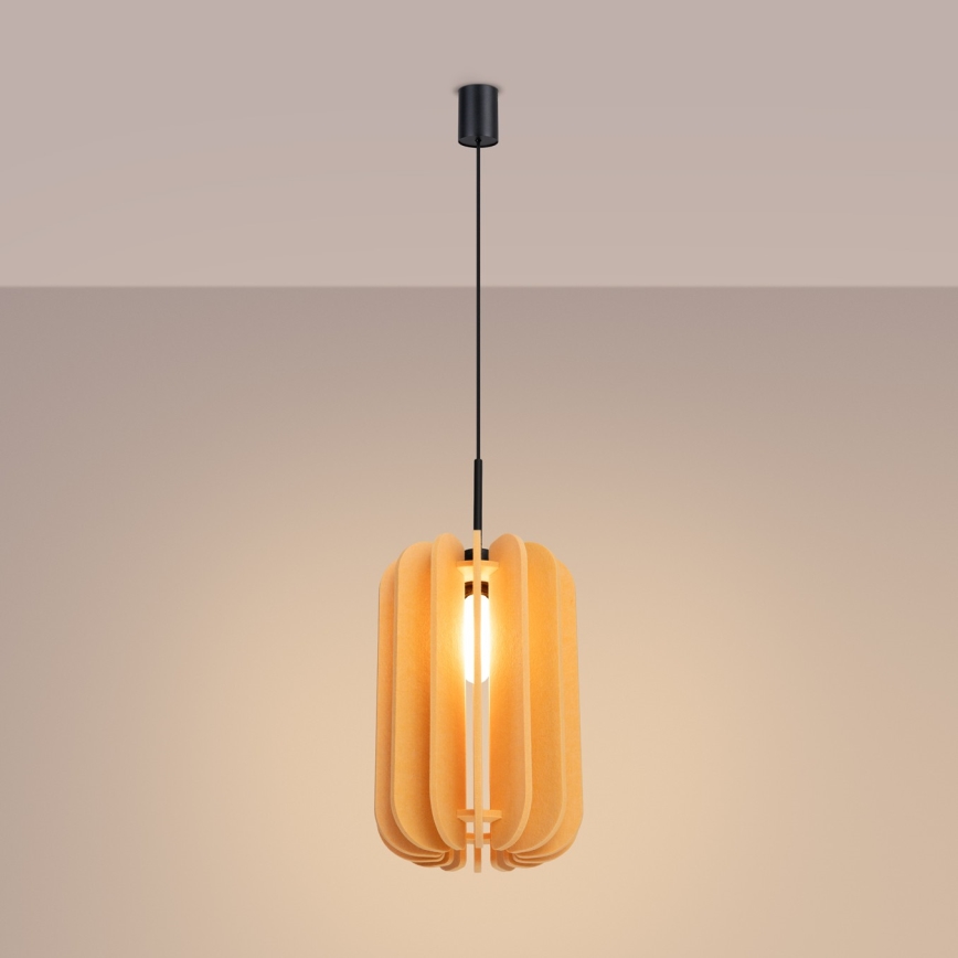 Lampada a sospensione MULA 1xE27/15W/230V Ø 27 cm gialla