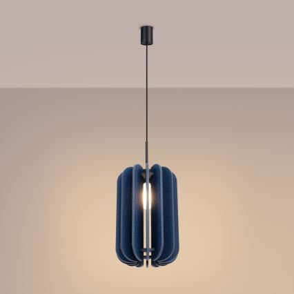 Lampada a sospensione su cavo MULA 1xE27/15W/230V Ø 27 cm blu