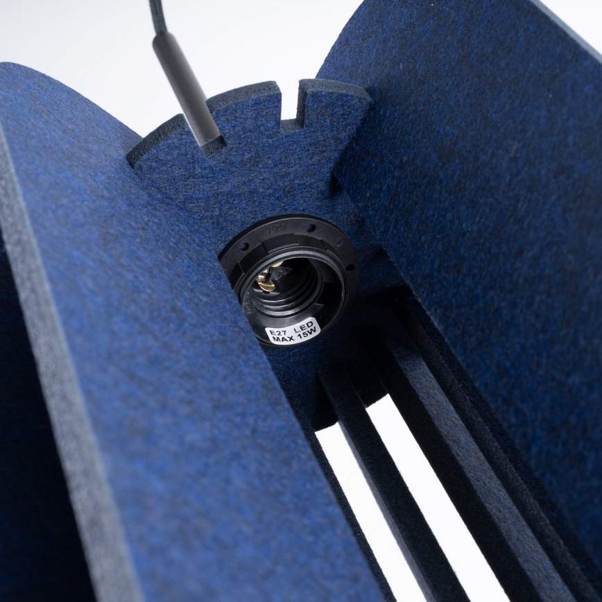 Lampada a sospensione su cavo MULA 1xE27/15W/230V Ø 27 cm blu