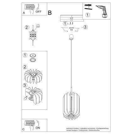 Lampada a sospensione su cavo MULA 1xE27/15W/230V Ø 27 cm blu