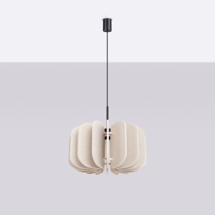 Lampada a sospensione con cavo MULA 1xE27/15W/230V Ø 45 cm color crema