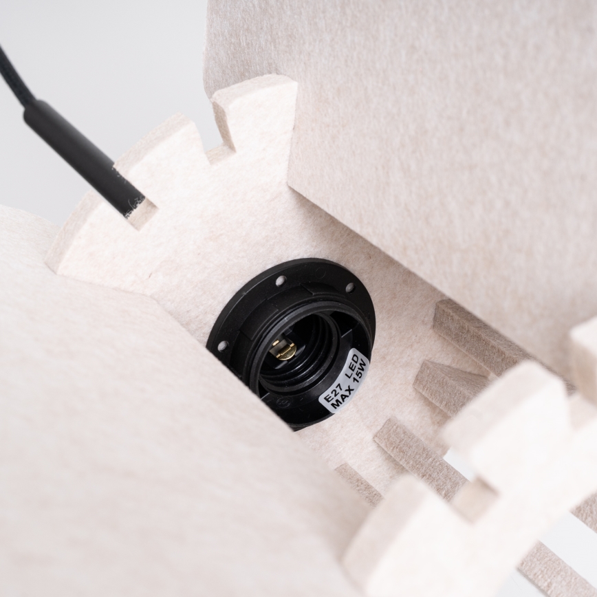 Lampada a sospensione con cavo MULA 1xE27/15W/230V Ø 45 cm color crema