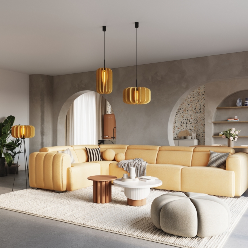 Lampadario a cavo MULA 1xE27/15W/230V Ø 45 cm giallo