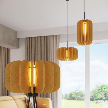 Lampadario a cavo MULA 1xE27/15W/230V Ø 45 cm giallo