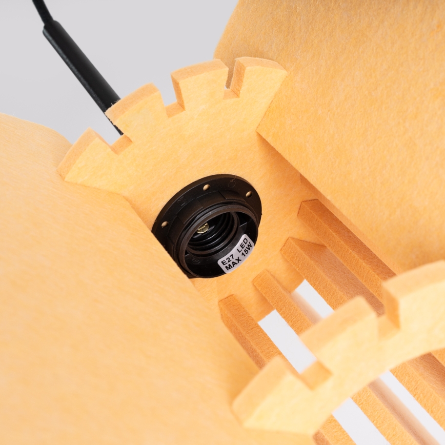 Lampadario a cavo MULA 1xE27/15W/230V Ø 45 cm giallo