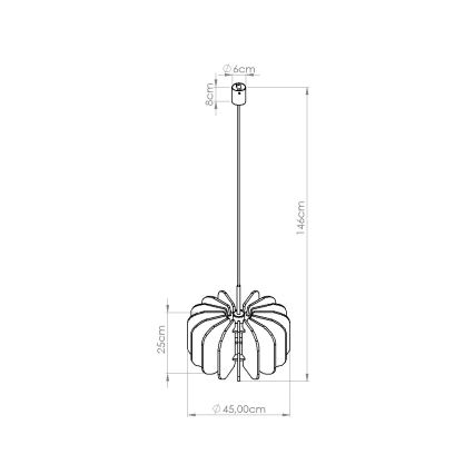 Lampadario a cavo MULA 1xE27/15W/230V Ø 45 cm giallo