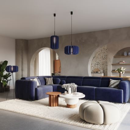 Lampada a sospensione con cavo MULA 1xE27/15W/230V Ø 45 cm blu