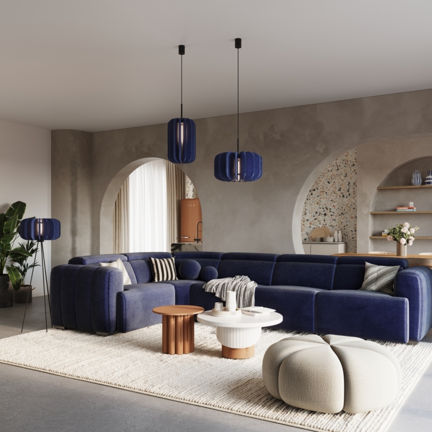 Lampada a sospensione con cavo MULA 1xE27/15W/230V Ø 45 cm blu