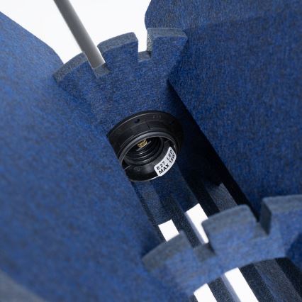 Lampada a sospensione con cavo MULA 1xE27/15W/230V Ø 45 cm blu