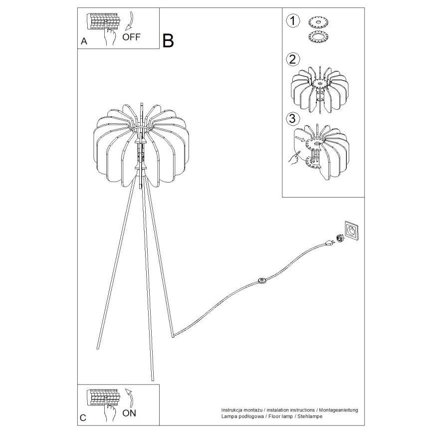 Lampada da terra MULA 1xE27/15W/230V crema