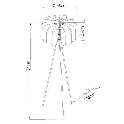 Lampada da terra MULA 1xE27/15W/230V blu