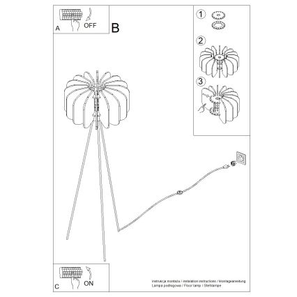 Lampada da terra MULA 1xE27/15W/230V blu