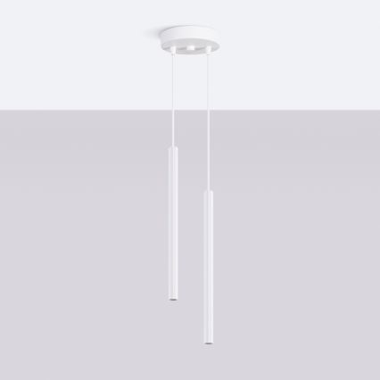 Lampadario a sospensione con cavo ARCHE 2xG9/8W/230V bianco