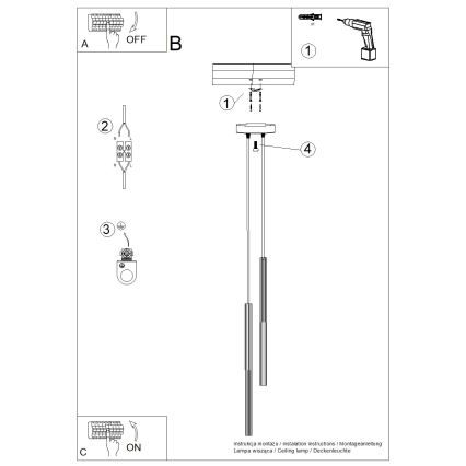 Lampadario a sospensione con cavo ARCHE 2xG9/8W/230V bianco