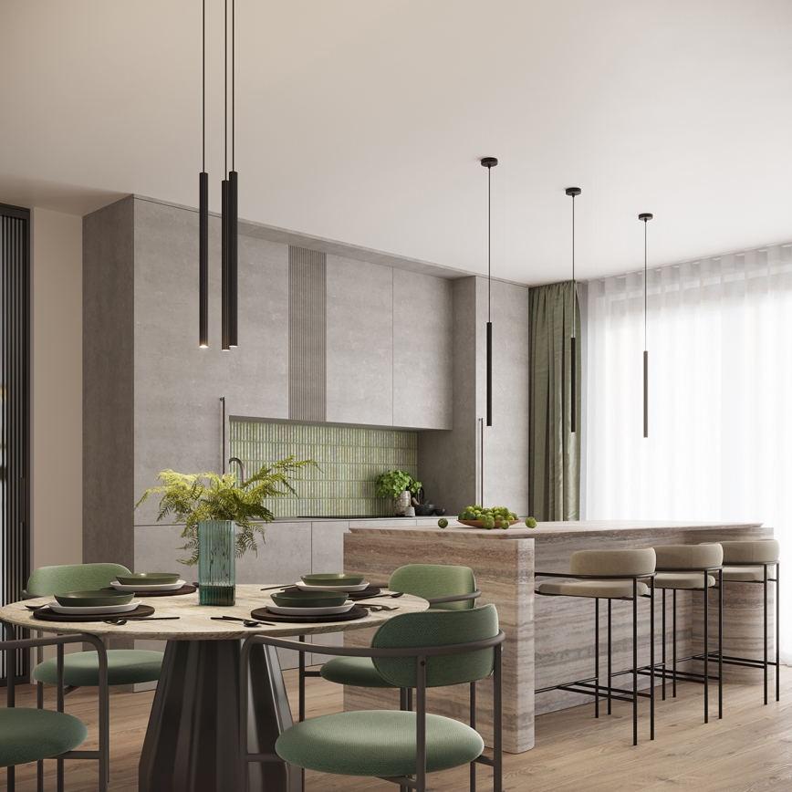 Lampadario a cavo ARCHE 2xG9/8W/230V nero