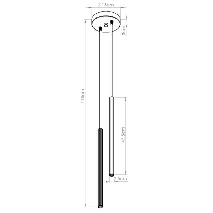 Lampadario a cavo ARCHE 2xG9/8W/230V nero