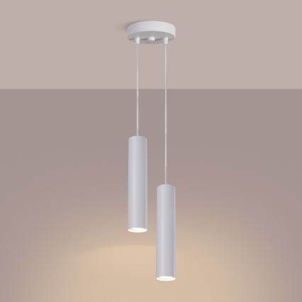 Lampadario a sospensione LAGOS 2xGU10/10W/230V bianco