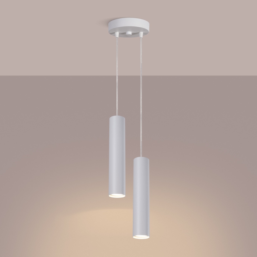Lampadario a sospensione LAGOS 2xGU10/10W/230V bianco