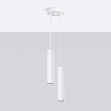 Lampadario a sospensione LAGOS 2xGU10/10W/230V bianco