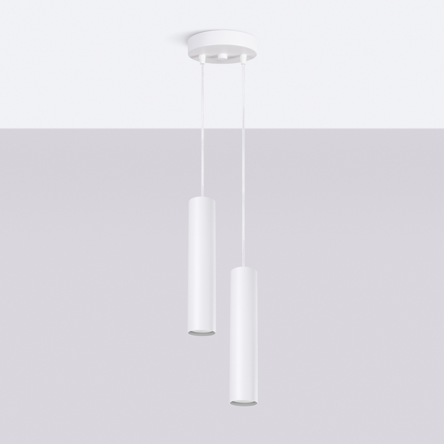 Lampadario a sospensione LAGOS 2xGU10/10W/230V bianco