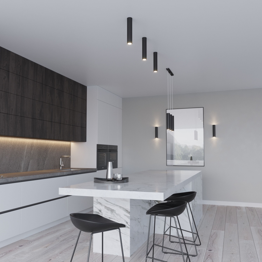 Lampadario a sospensione con cavo LAGOS 2xGU10/10W/230V nero