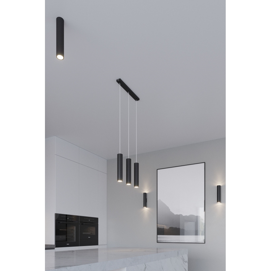 Lampadario a sospensione con cavo LAGOS 2xGU10/10W/230V nero