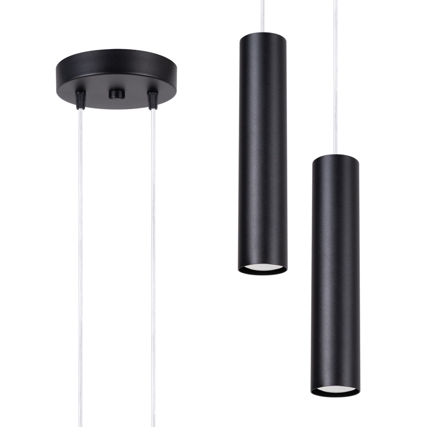 Lampadario a sospensione con cavo LAGOS 2xGU10/10W/230V nero