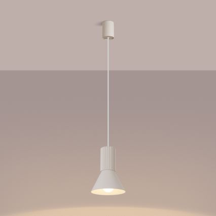 Lampadario a sospensione con cavo ESTRIA 1xE14/10W/230V Ø 14 cm crema