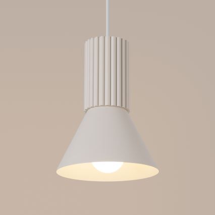 Lampadario a sospensione con cavo ESTRIA 1xE14/10W/230V Ø 14 cm crema