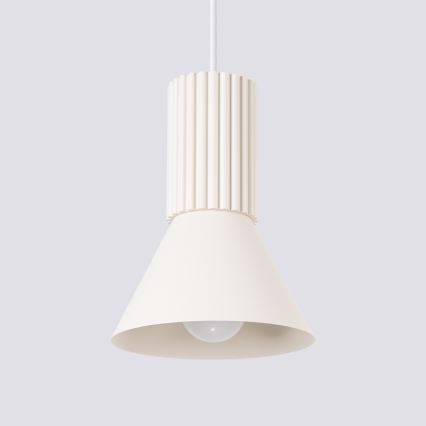 Lampadario a sospensione con cavo ESTRIA 1xE14/10W/230V Ø 14 cm crema