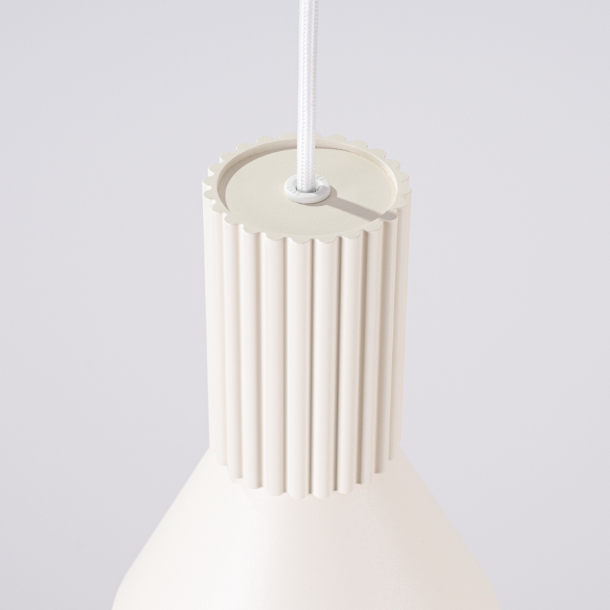 Lampadario a sospensione con cavo ESTRIA 1xE14/10W/230V Ø 14 cm crema